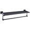 Juvale Black Bathroom Shelf & Towel Holder - 24-Inch Matte Black Aluminum Alloy - Wall-Mounted Towel Rack with Shelf for Shower - Bathroom Organizer & Storage